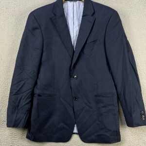 Tommy Hilfiger Wool Blazer Sport Coat Mens 40R Blue 2 Button Long Sleeve Tuxedo